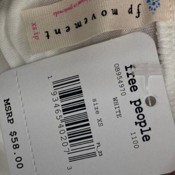 NWT Free People Movement White Pacific Long Sleeve Top Tee Size XS New W Tags - Picture 7 of 9